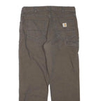 CARHARTT Mens Jeans Brown Regular Straight Denim Medium W36 L32 Relaxed Fit Zip