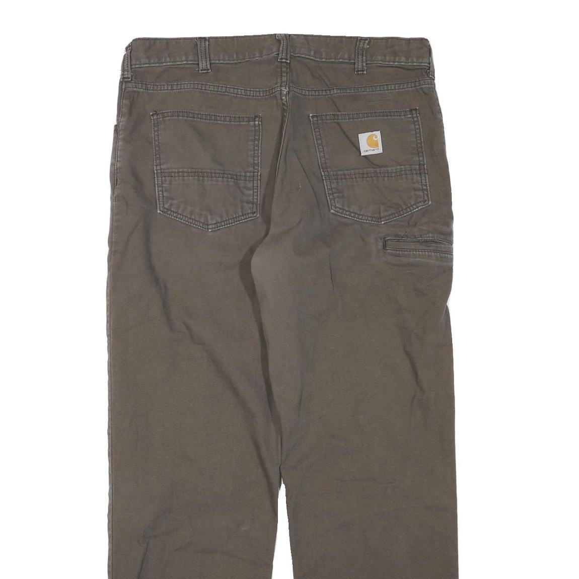 CARHARTT Mens Jeans Brown Regular Straight Denim Medium W36 L32 Relaxed Fit Zip