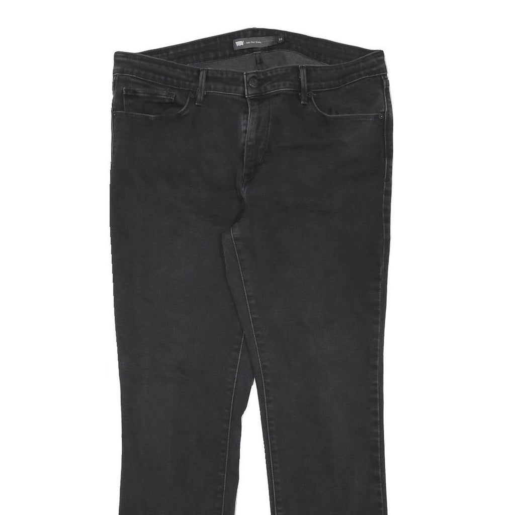 LEVI'S Womens Slim Black Denim Jeans W33 L29 Cotton Blend Zip Casual Fashion