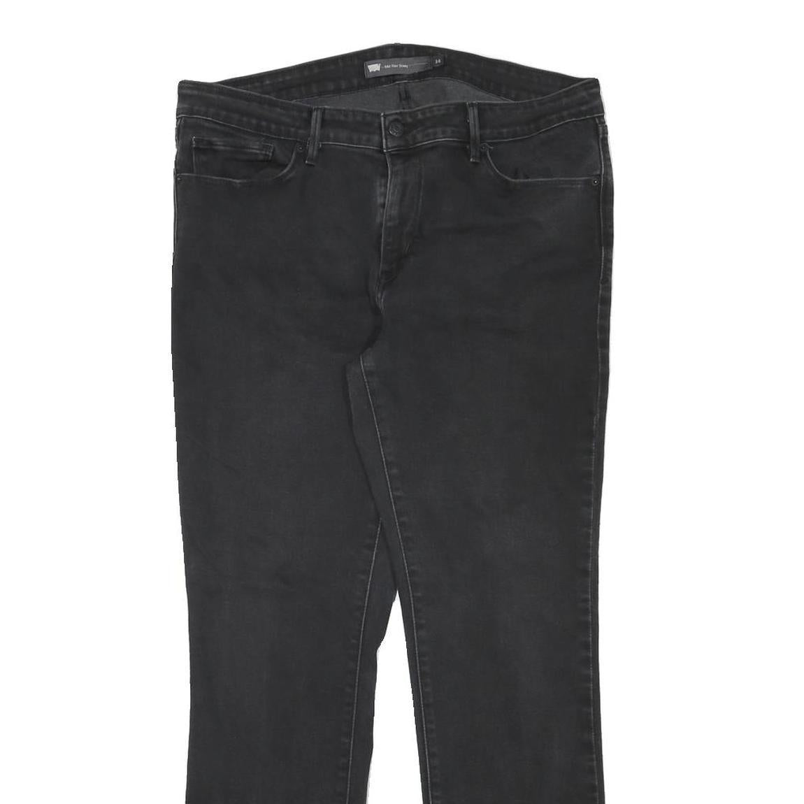 LEVI'S Womens Slim Black Denim Jeans W33 L29 Cotton Blend Zip Casual Fashion