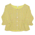 Womens Printed Top Green 3/4 Sleeve Crazy Pattern M