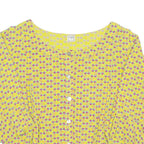 Womens Printed Top Green 3/4 Sleeve Crazy Pattern M
