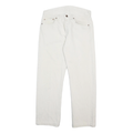 LEVI'S Mens White Regular Straight Denim Raw W31 L27 Button Closure Cotton Jeans