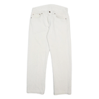 LEVI'S Mens White Regular Straight Denim Raw W31 L27 Button Closure Cotton Jeans