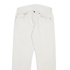 LEVI'S Mens White Regular Straight Denim Raw W31 L27 Button Closure Cotton Jeans