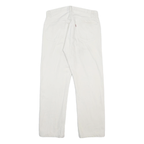 LEVI'S Mens White Regular Straight Denim Raw W31 L27 Button Closure Cotton Jeans