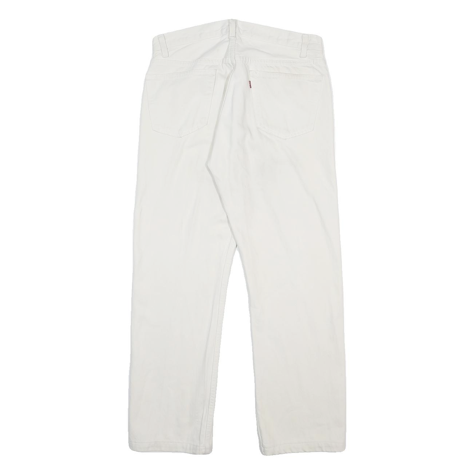LEVI'S Mens White Regular Straight Denim Raw W31 L27 Button Closure Cotton Jeans
