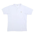 LACOSTE Mens White Short Sleeve Polo Shirt M Cotton Blend Casual Classic