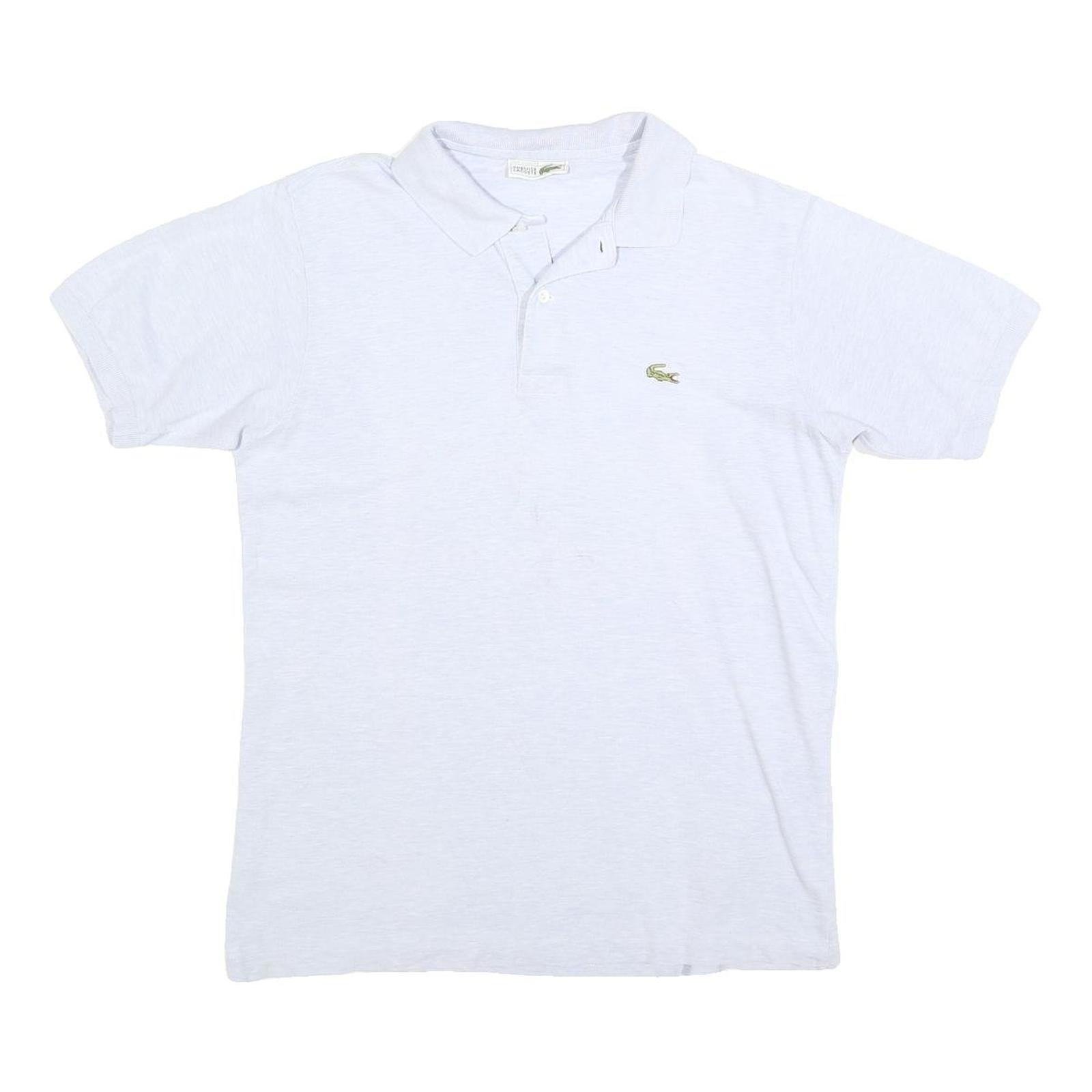 LACOSTE Mens White Short Sleeve Polo Shirt M Cotton Blend Casual Classic
