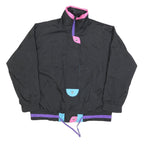 G-4000 Womens Black Pink Purple Zip Jacket L Polyester Plain Sporty Casual