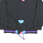 G-4000 Womens Black Pink Purple Zip Jacket L Polyester Plain Sporty Casual
