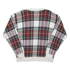 TOMMY HILFIGER Mens White Red Check Patterned Cotton Blend Jumper M Classic Crew