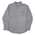 WRANGLER Mens Grey Plain Cotton Blend Shirt M Classic Button-Down Long Sleeve