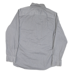 WRANGLER Mens Grey Plain Cotton Blend Shirt M Classic Button-Down Long Sleeve