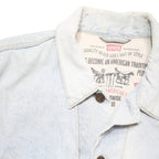 LEVI'S Womens Blue Denim Jacket L Cotton Blend Button Plain Lightweight Casual