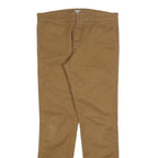 CARHARTT Mens Slim Fit Brown Cotton Blend Trousers W31 L32 Casual Workwear