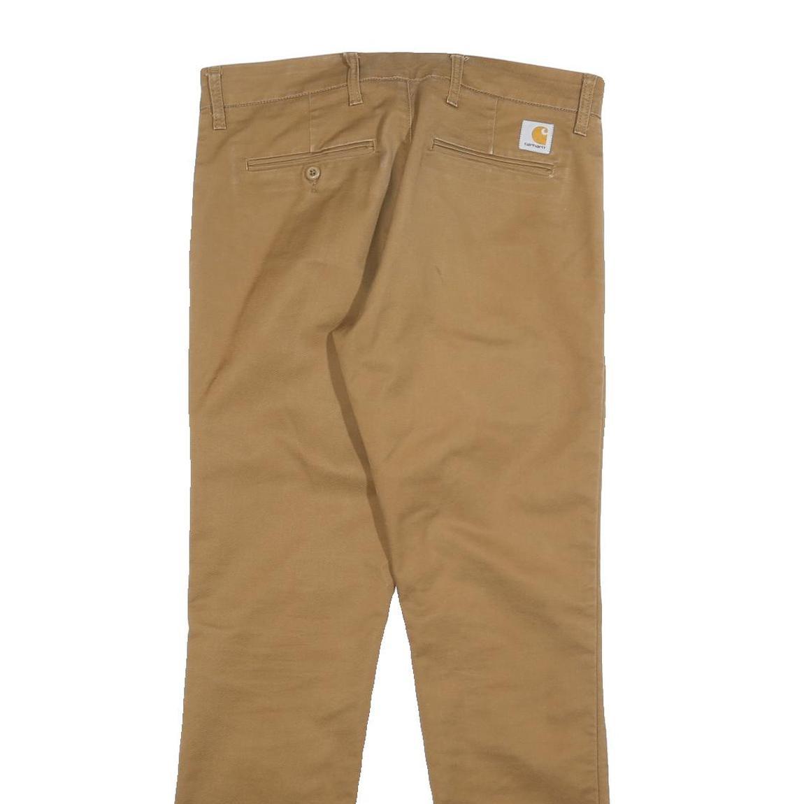 CARHARTT Mens Slim Fit Brown Cotton Blend Trousers W31 L32 Casual Workwear
