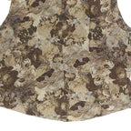 ASAI Womens Beige Floral Print Vest Sleeveless Button Neck S Stylish Summer