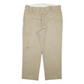 DICKIES Mens Regular Fit Beige Cotton Blend Trousers W38 L26 Zip Closure Classic
