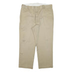 DICKIES Mens Regular Fit Beige Cotton Blend Trousers W38 L26 Zip Closure Classic