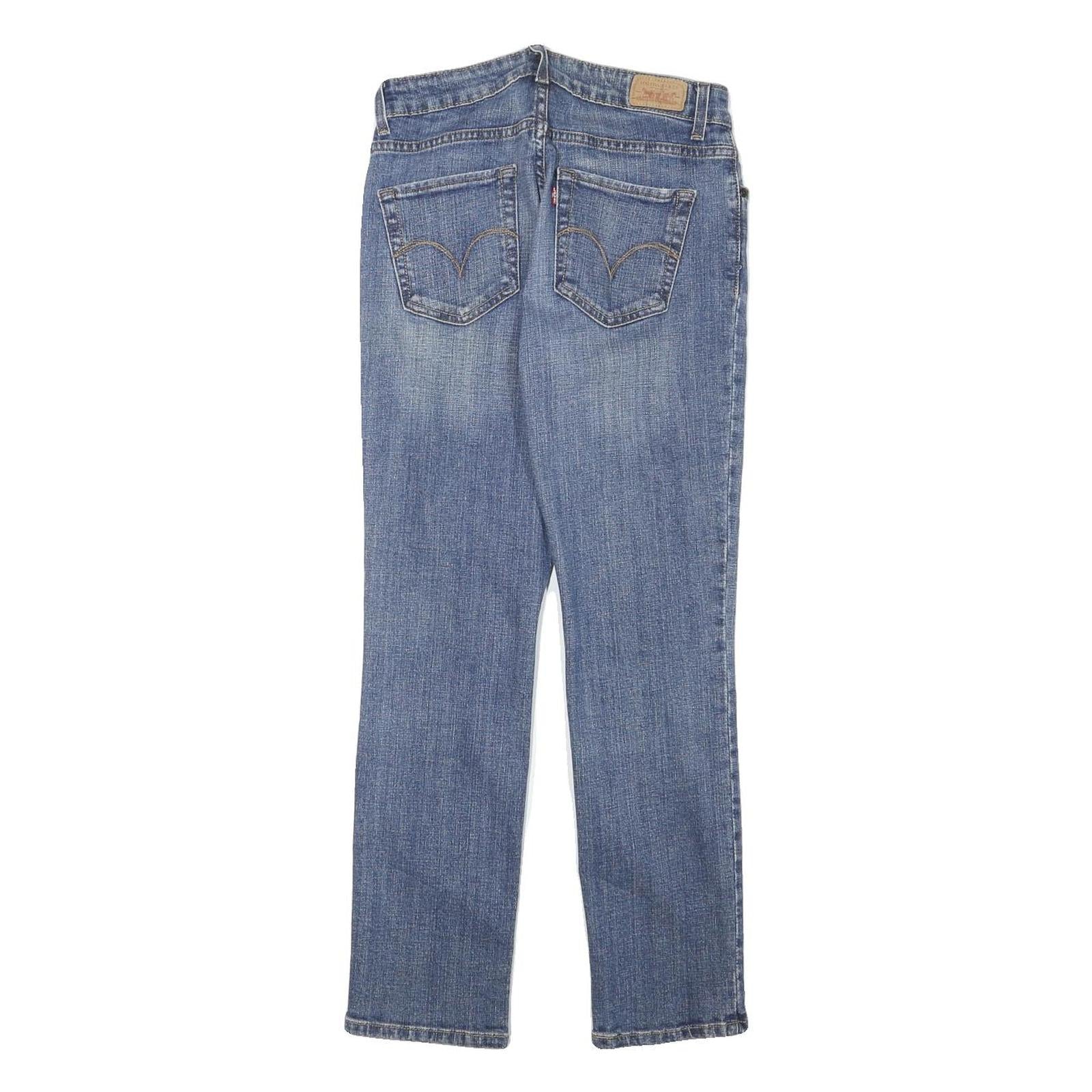 LEVI'S Womens Slim Blue Denim Medium Jeans W26 L27 Stretch Cotton Blend Zip