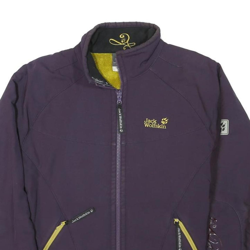 JACK WOLFSKIN Womens Purple & Yellow Outdoor Jacket M Polyester Blend Zip