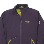 JACK WOLFSKIN Womens Purple & Yellow Outdoor Jacket M Polyester Blend Zip