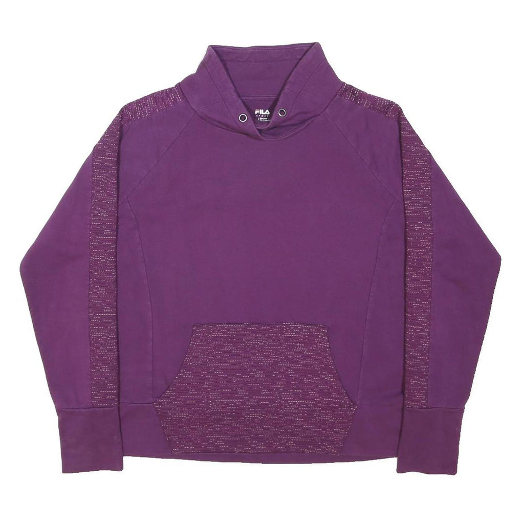 FILA Womens Purple Crew Neck L Cotton Blend Sweatshirt Pullover Casual Wear