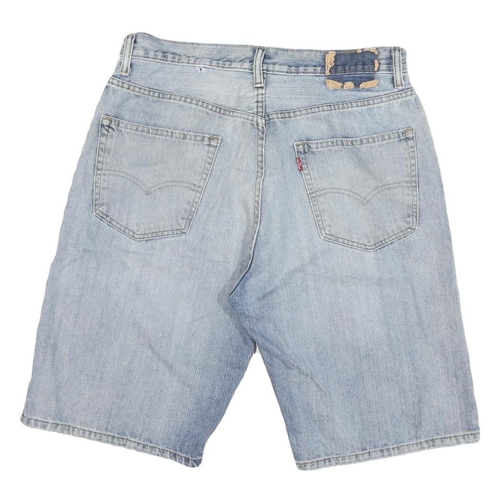 LEVI'S Mens Denim Shorts Blue L W34 Casual Cotton Classic Fit Distressed