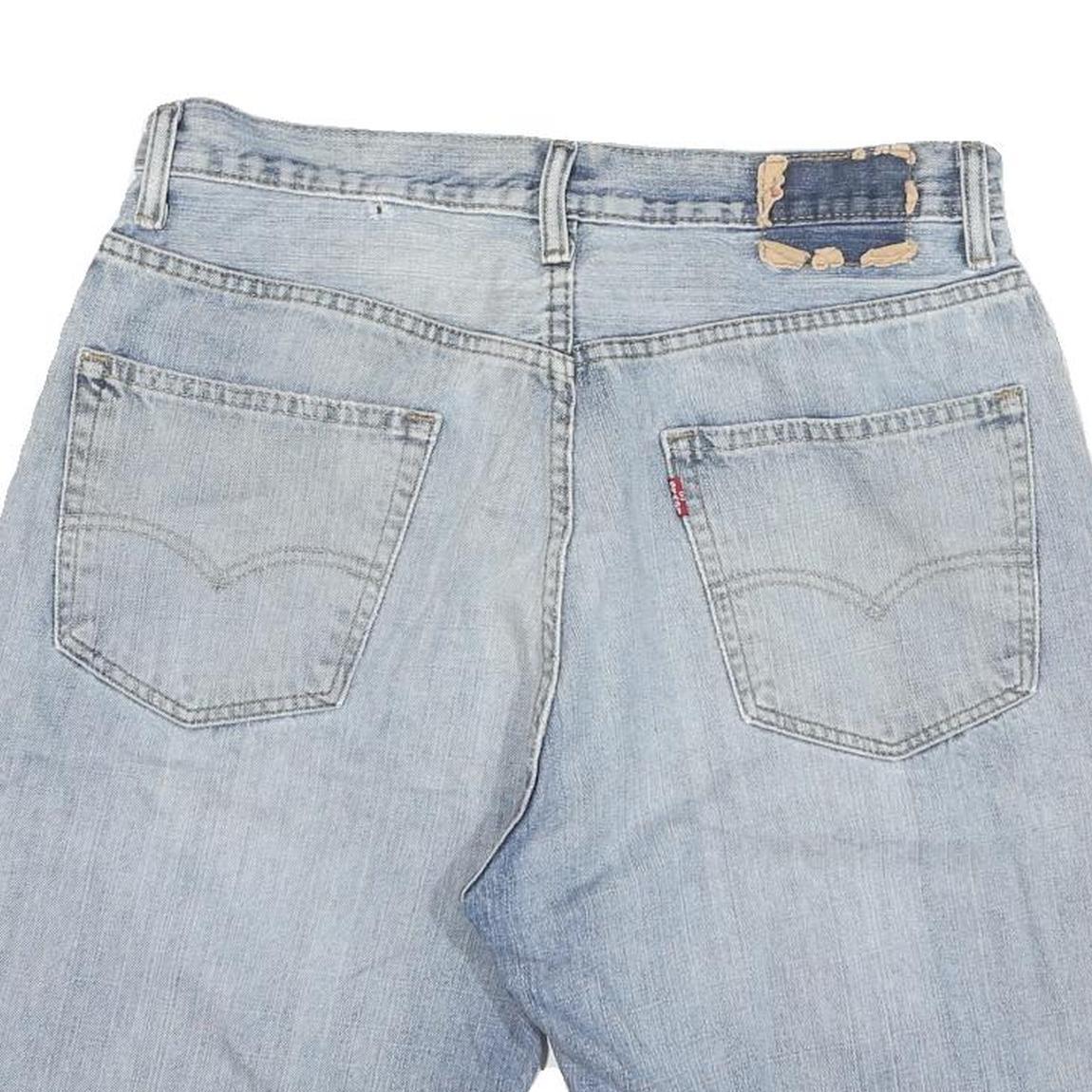 LEVI'S Mens Denim Shorts Blue L W34 Casual Cotton Classic Fit Distressed