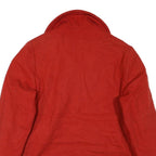 Womens Red Cotton Blend Button Jacket L Plain Classic Fit Stylish Warm Outerwear