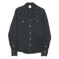 TRUE RELIGION Mens Black Shirt S Cotton Blend Button Front Casual