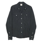 TRUE RELIGION Mens Black Shirt S Cotton Blend Button Front Casual