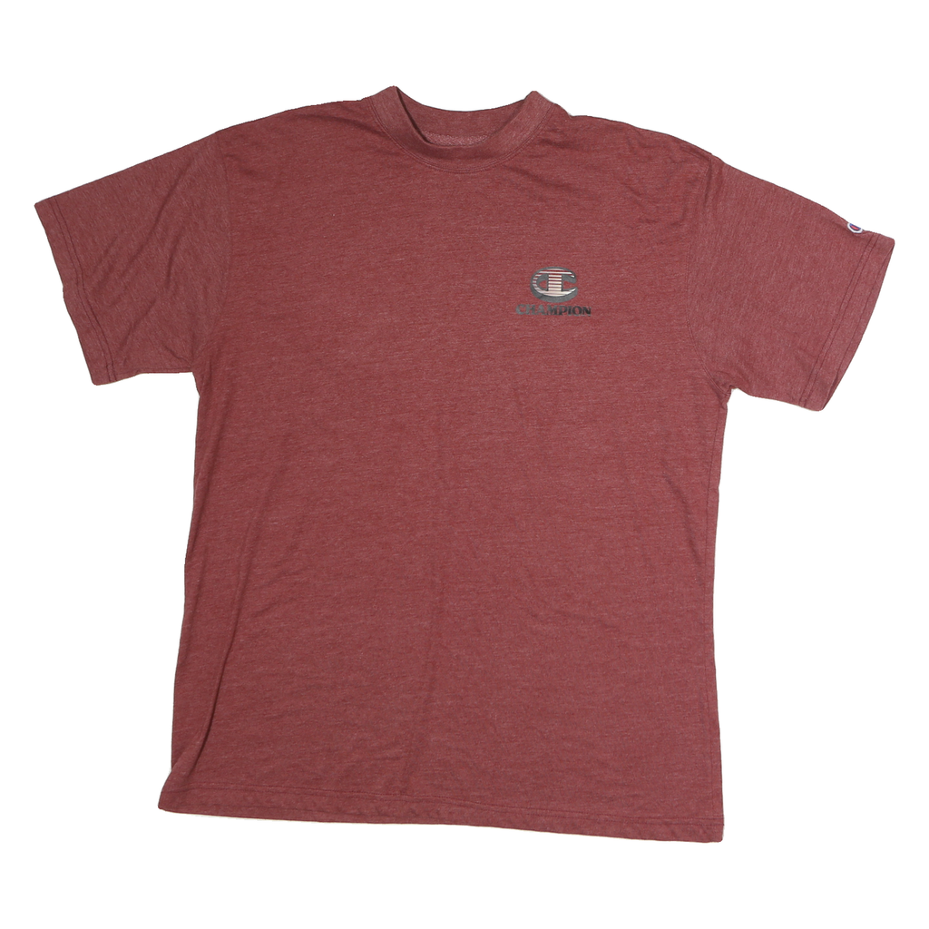 CHAMPION Mens Maroon Graphic T-Shirt 2XL Short Sleeve Crew Neck Cotton Comfort