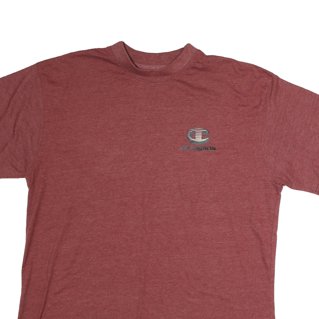 CHAMPION Mens Maroon Graphic T-Shirt 2XL Short Sleeve Crew Neck Cotton Comfort