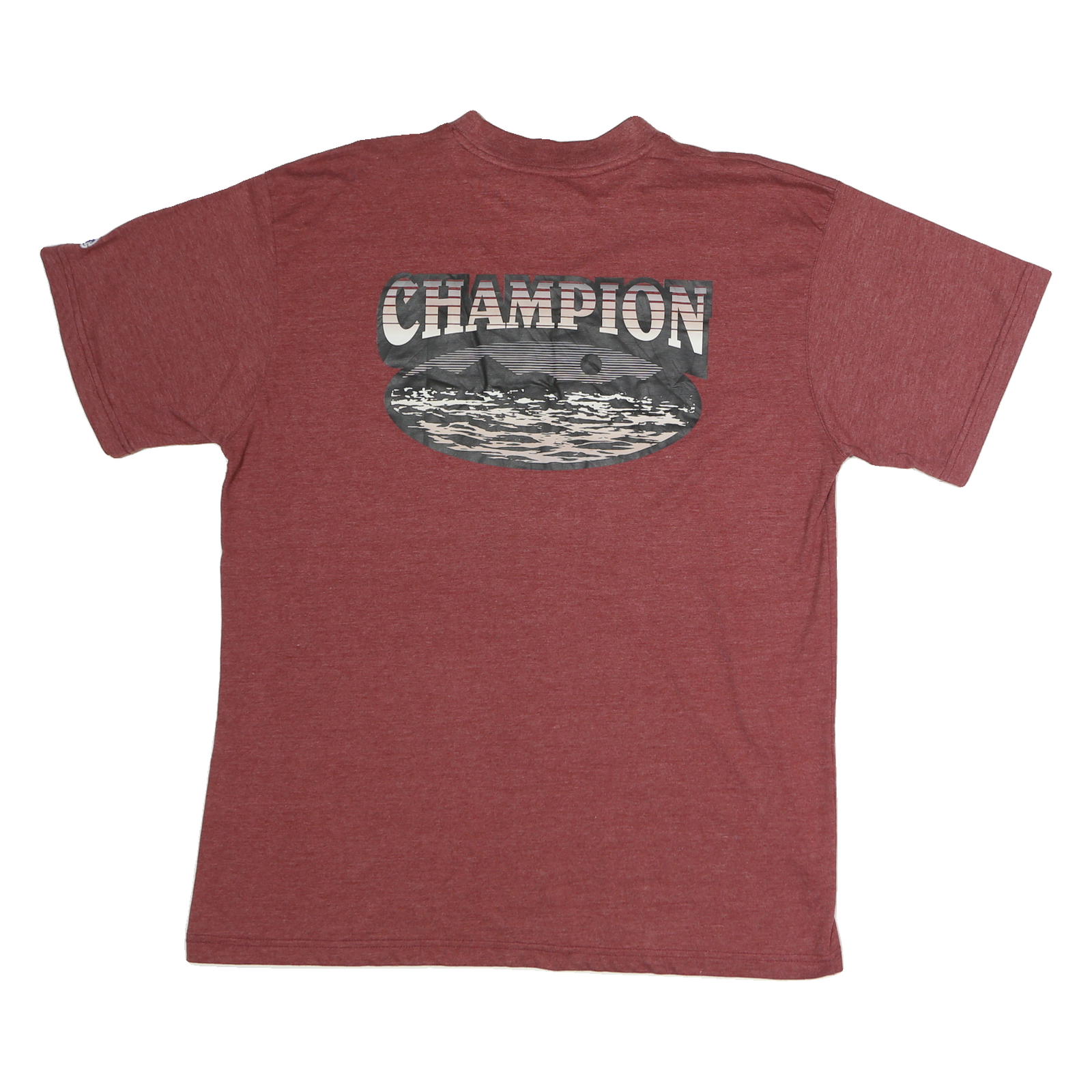 CHAMPION Mens Maroon Graphic T-Shirt 2XL Short Sleeve Crew Neck Cotton Comfort