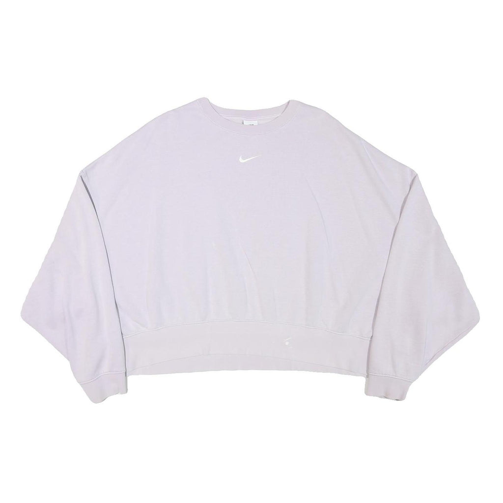 NIKE Womens Purple Crew Neck XL Cotton Blend Sweatshirt Cropped Casual