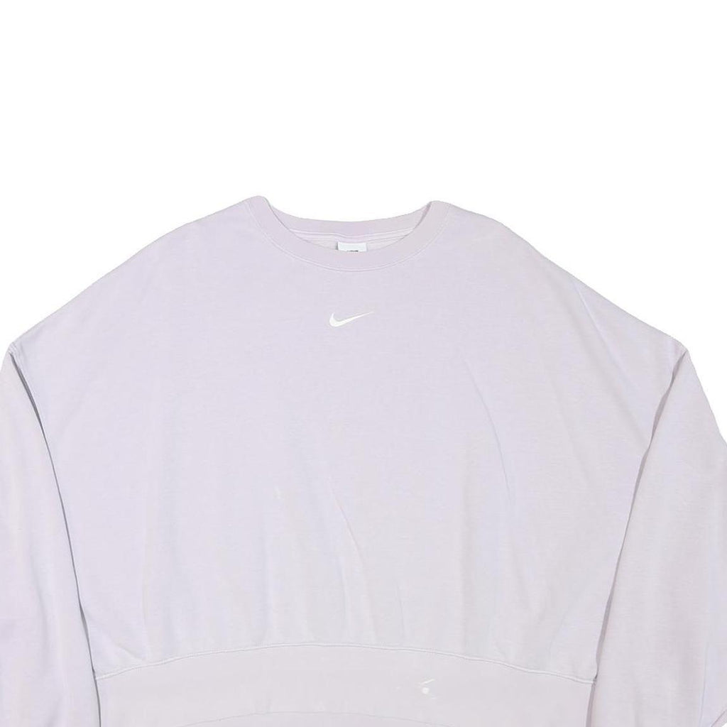 NIKE Womens Purple Crew Neck XL Cotton Blend Sweatshirt Cropped Casual