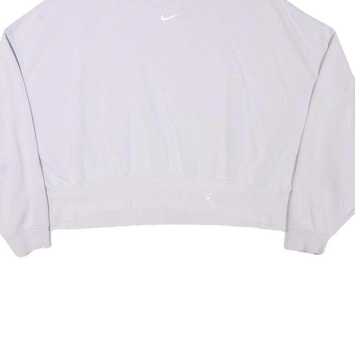 NIKE Womens Purple Crew Neck XL Cotton Blend Sweatshirt Cropped Casual