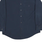 CHAPS Mens Blue Plain Shirt L Cotton Button Down Collar Long Sleeve Casual