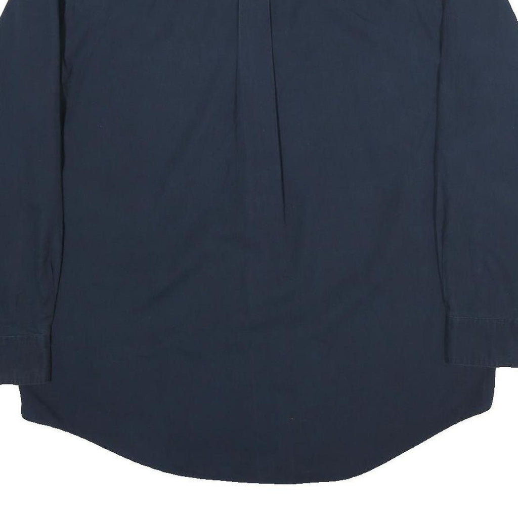 CHAPS Mens Blue Plain Shirt L Cotton Button Down Collar Long Sleeve Casual