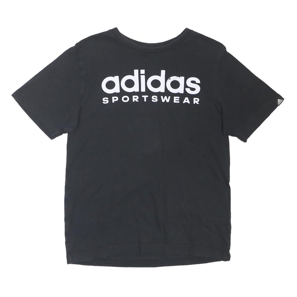 ADIDAS Mens Black Sportswear T-Shirt S Short Sleeve Crew Neck Logo Print