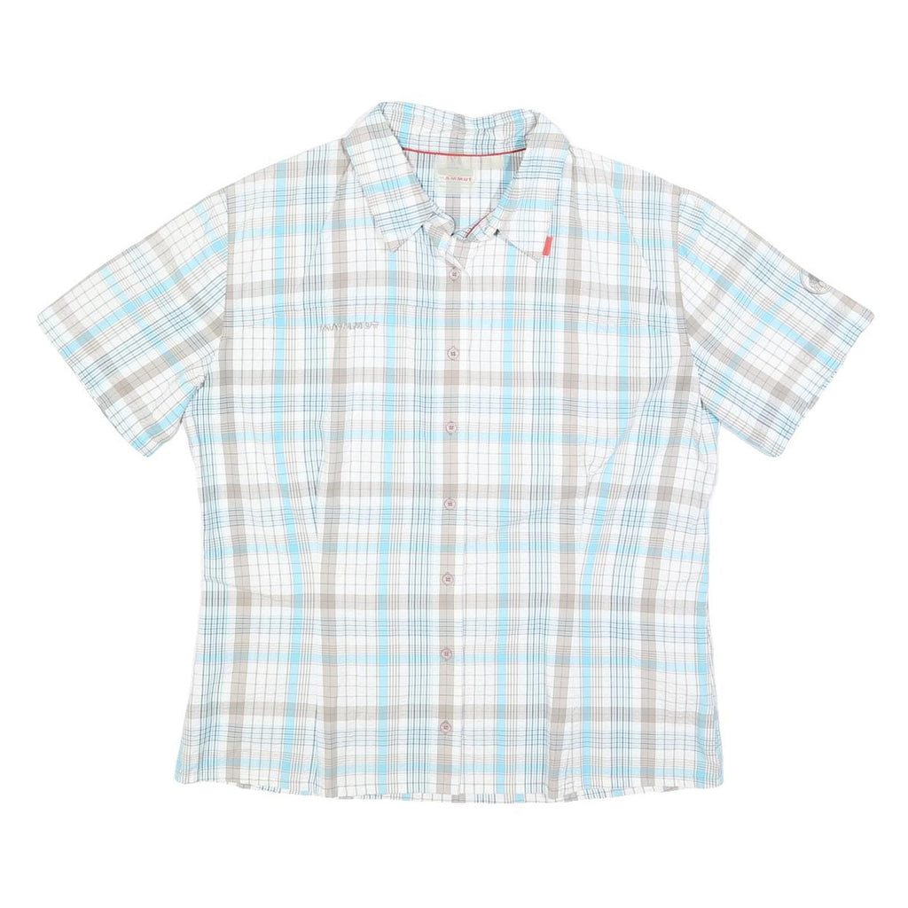 MAMMUT Womens Blue & Beige Checked Shirt L Cotton Blend Lightweight Casual