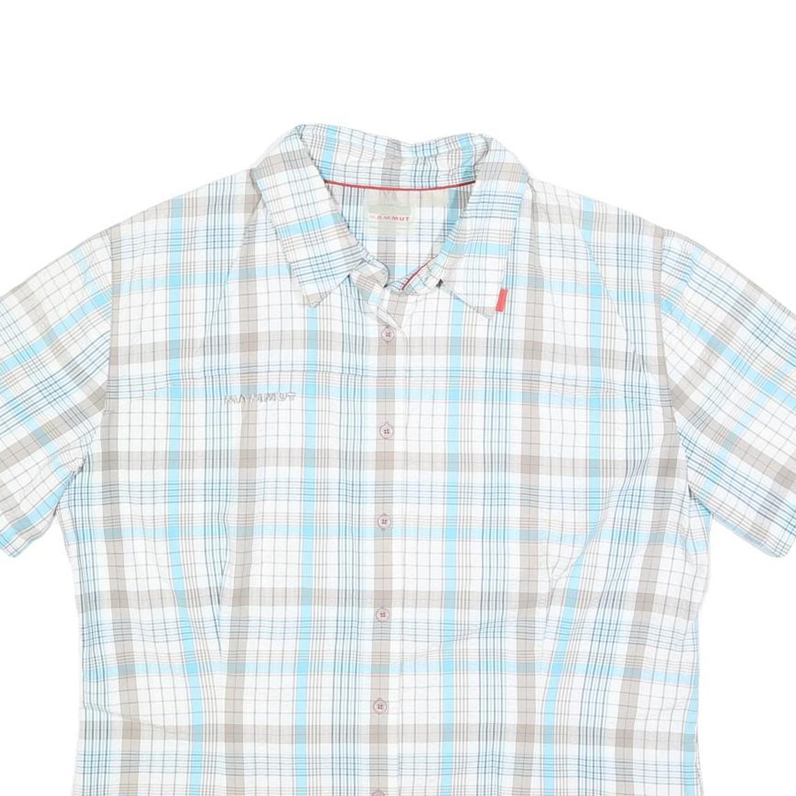 MAMMUT Womens Blue & Beige Checked Shirt L Cotton Blend Lightweight Casual