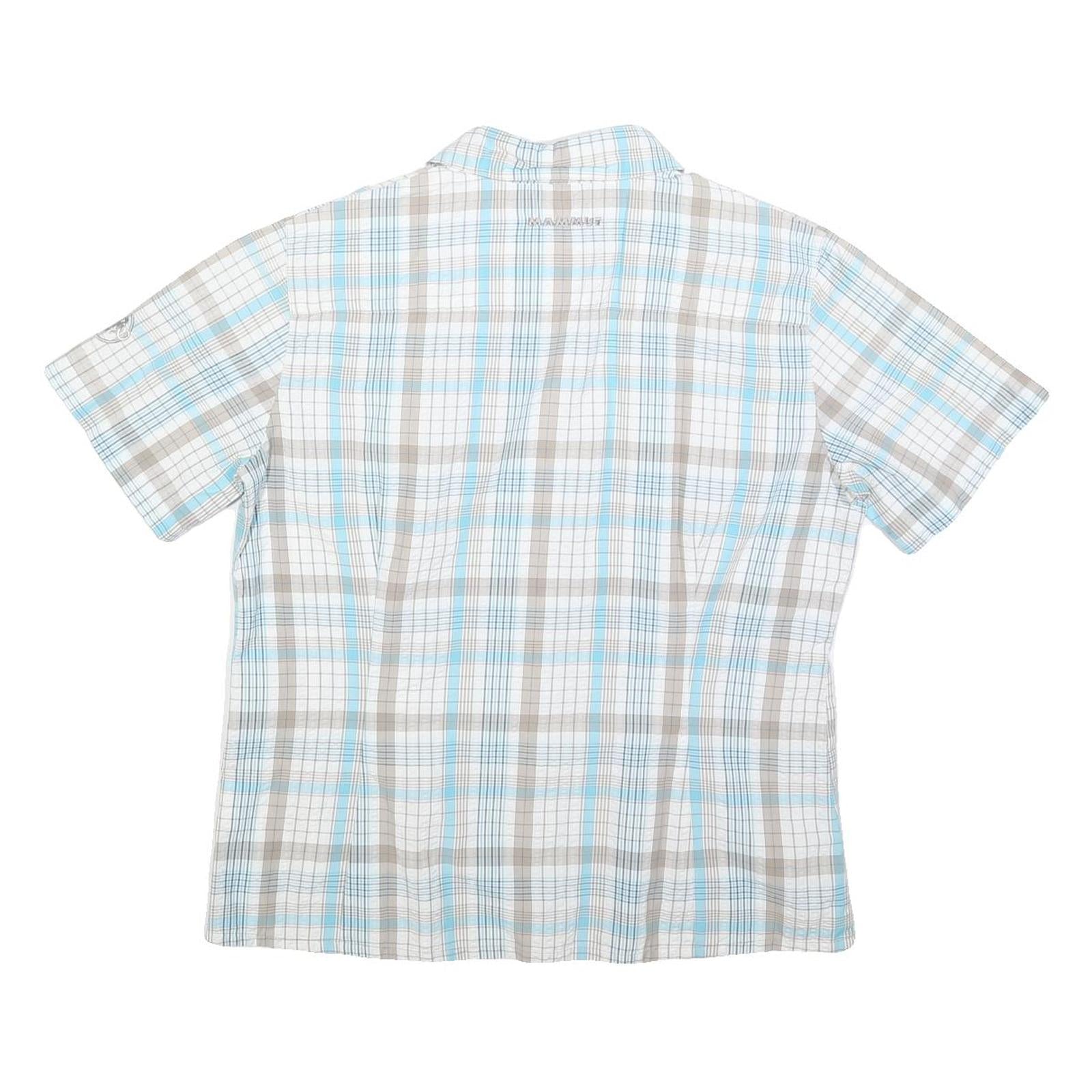 MAMMUT Womens Blue & Beige Checked Shirt L Cotton Blend Lightweight Casual