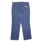 WRANGLER Mens Regular Fit Blue Denim Jeans W36 L30 Classic Zip Closure Comfort