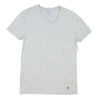 POLO RALPH LAUREN Mens Grey V-Neck Cotton Blend T-Shirt M Short Sleeve Casual
