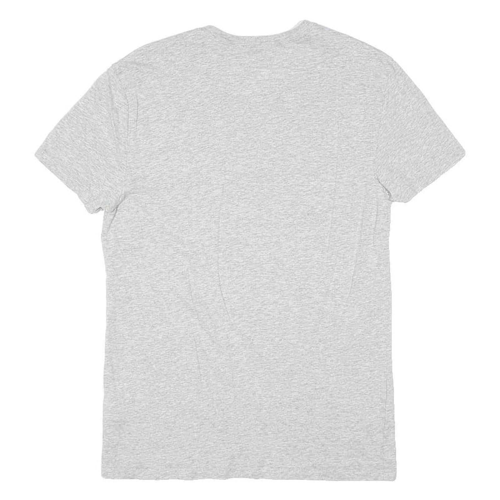 POLO RALPH LAUREN Mens Grey V-Neck Cotton Blend T-Shirt M Short Sleeve Casual