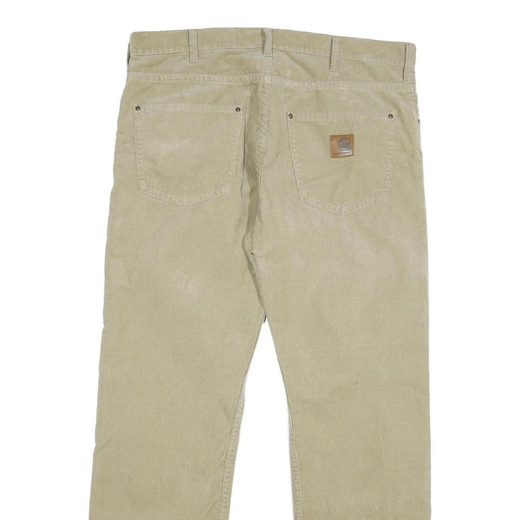 CARHARTT Mens Cotton Blend Beige Relaxed Straight Trousers W38 L32 Workwear