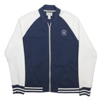 CONVERSE Mens Navy & White Bomber Jacket S Cotton Blend Zip Casual